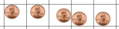 硬币格子内不同位置