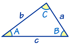 三角形角A,B,C和边a,b,c