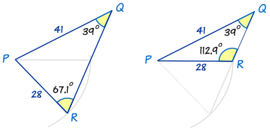 三角正弦定理两个角例子