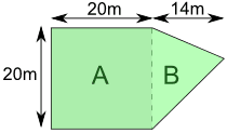 草地面积区 A 和 B