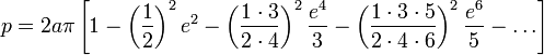 椭圆周长估计 2a pi [ 1 - (1/2)^2 e^2 - (1x3/2x4)^2 e^4 /3 - (1x3x5/2x4x6)^2 e^6 /5 - ... ]