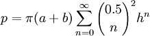 椭圆周长估计 pi(a+b) sigma n=0 to infinity of (0.5 choose n)^2 h^n 