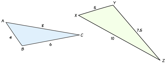 三角形 (4,6,8) 和 (5,7.5,10)
