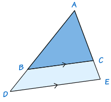 相似三角形 ABC 和 ADE