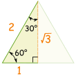 三角形 30 60 边长 1、2、根3