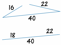 三角形不等式 40 底，16 和 22 不能连接