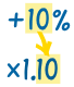 +10% -> x1.10